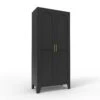 61 In 2 Shapely Doors Cabinet, Metal Storage Cabinet With Doors And Adjustable Shelves In Black