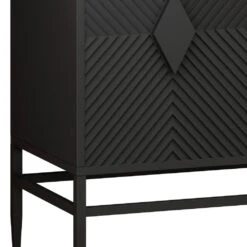 31.5 In. Black Modern 2-Door Wooden Accent Cabinet With Metal Legs, 2-Tier Storage, For Living, Entryway -Tahanbath black tahanbath pantry organizers z w1435p206312 1f 1000