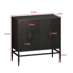 31.5 In. Black Modern 2-Door Wooden Accent Cabinet With Metal Legs, 2-Tier Storage, For Living, Entryway -Tahanbath black tahanbath pantry organizers z w1435p206312 76 1000
