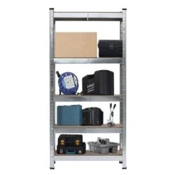 5-Tier Galvanized Metal Storage Rack: Heavy Duty, Adjustable Shelves In Black -Tahanbath black tahanbath pantry organizers z w1790120823 44 1000