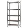 5-Tier Galvanized Metal Storage Rack: Heavy Duty, Adjustable Shelves In Black