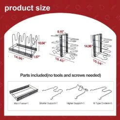 Adjustable Pot Rack, Kitchen Rack, And Storage Rack, Kitchen Organization And Storage -Tahanbath black tahanbath pantry organizers z w2071p281972 76 1000