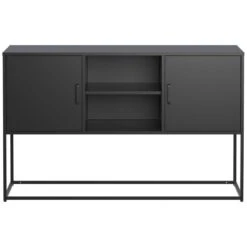 Modern Storage Sideboard Anti-Tilt, Elegant Handles, Magnetic Closure, Eco-Friendly For Home Rooms In Black -Tahanbath black tahanbath pantry organizers z w2735p186339 44 1000