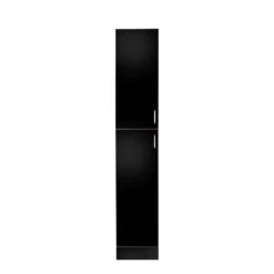Freestanding Cabinet With Inadjustable Shelves And 2 Doors For Kitchen, Dining Room, Black -Tahanbath black tahanbath pantry organizers z w33165048 1f 1000