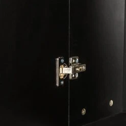 Freestanding Cabinet With Inadjustable Shelves And 2 Doors For Kitchen, Dining Room, Black -Tahanbath black tahanbath pantry organizers z w33165048 31 1000