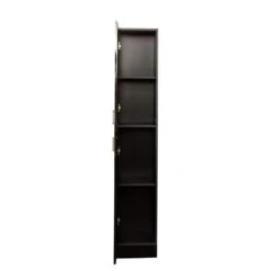 Freestanding Cabinet With Inadjustable Shelves And 2 Doors For Kitchen, Dining Room, Black -Tahanbath black tahanbath pantry organizers z w33165048 44 1000