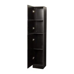 Freestanding Cabinet With Inadjustable Shelves And 2 Doors For Kitchen, Dining Room, Black -Tahanbath black tahanbath pantry organizers z w33165048 fa 1000