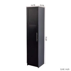 Wall Mounted Storage Cabinet, 15.75 In. D X 15.75 In. W X 70.87 In. H, Black -Tahanbath black tahanbath pantry organizers z w331p187587 44 1000