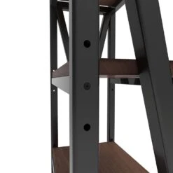 56.30 In. 4-Level Metal And Wooden Bakers Rack-Kitchen Storage Shelves For Garage And Pantry In Black -Tahanbath black tahanbath pantry organizers z w3387p312345 76 1000