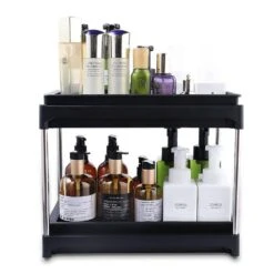 Organizers And Storage Cabinet Organizers And Storage Pull Out Drawers 2-Hooks In Black