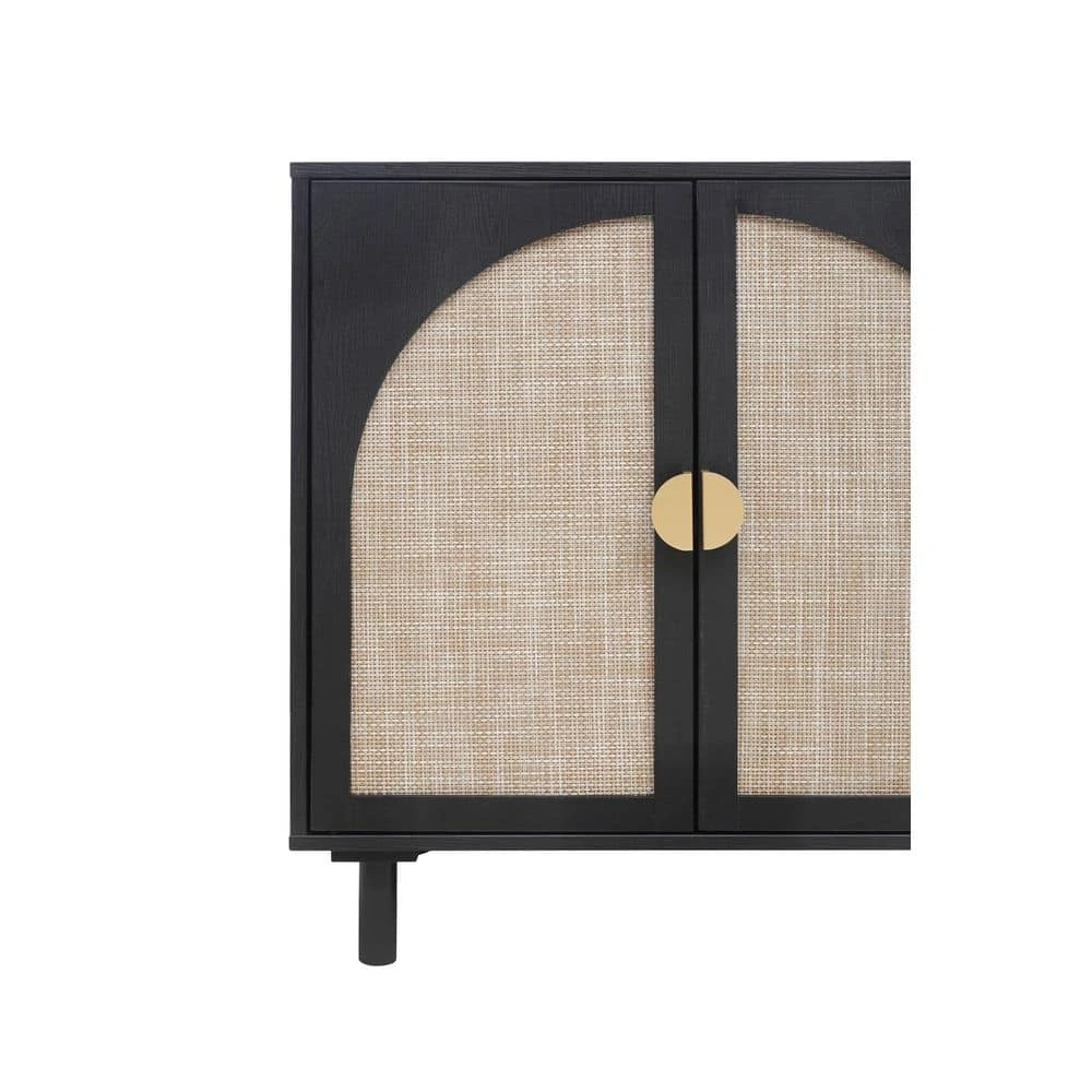 2 Door Cabinet, Suitable For Bedroom, Living Room, Study In Black 5 2 Door Cabinet, Suitable For Bedroom, Living Room, Study In Black - Image 5