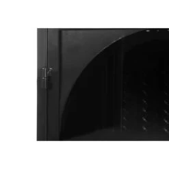 Modern 3-Tier Glass Door Wall Cabinet With Woven Pattern, Ideal For Multiple Rooms-Black -Tahanbath black tahanbath pantry organizers z w757119331 1f 1000