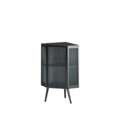 22.25 In. Black Floor Corner Cabinet With Tempered Glass Door And Shelves For Multiple Rooms 13 22.25 In. Black Floor Corner Cabinet With Tempered Glass Door And Shelves For Multiple Rooms -Tahanbath black tahanbath pantry organizers z w757130158 1f 1000