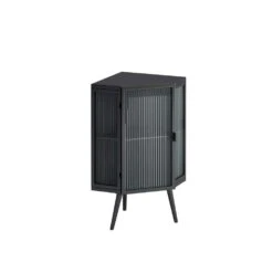 22.25 In. Black Floor Corner Cabinet With Tempered Glass Door And Shelves For Multiple Rooms 11 22.25 In. Black Floor Corner Cabinet With Tempered Glass Door And Shelves For Multiple Rooms -Tahanbath black tahanbath pantry organizers z w757130158 c3 1000