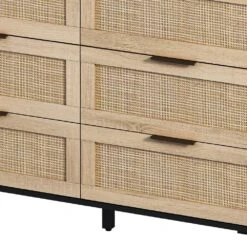 43.31 In. 6-Drawers Rattan Storage Cabinet Rattan Drawer, For Bedroom, Living Room, Black 14 43.31 In. 6-Drawers Rattan Storage Cabinet Rattan Drawer, For Bedroom, Living Room, Black -Tahanbath black tahanbath pantry organizers z w75784348 fa 1000