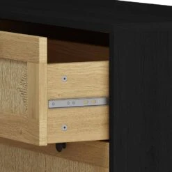 30.31 In. 3-Drawers Storage Cabinet Rope Woven Drawer, For Bedroom, Living Room, Dining Room, Hallways, Black -Tahanbath black tahanbath pantry organizers z w757p151925 66 1000