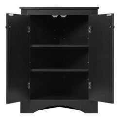 Black Triangle Bathroom Storage Cabinet With Adjustable Shelves Freestanding Floor Cabinet For Home Kitchen -Tahanbath black tahanbath pantry organizers z wf291467aab d4 1000