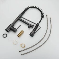 Commercial Kitchen Faucet With Single-Handle, Pull Down Sprayer Kitchen Faucet, Kitchen Sink Faucet In Black Bronze -Tahanbath black tahanbath pull down kitchen faucets y xy 191 33orb 50 1 us 4f 1000