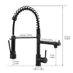 Commercial Kitchen Faucet With Single-Handle, Pull Down Sprayer Kitchen Faucet, Kitchen Sink Faucet In Black Bronze -Tahanbath black tahanbath pull down kitchen faucets y xy 191 33orb 50 1 us c3 1000