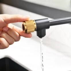 Single-Handle Pull Down Sprayer Kitchen Faucet In Black, Brushed Gold Drinking Water Faucet 3 In 1 Commercial Style -Tahanbath black tahanbath pull down kitchen faucets y xy 33bng 2p us 1d 1000