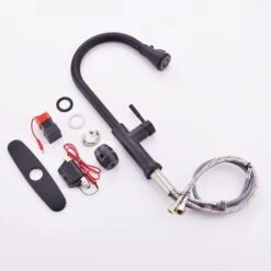 18.7 In. Single Handle Pull Down Sprayer Kitchen Faucet 360° Spout Swivel In Black 13 18.7 In. Single Handle Pull Down Sprayer Kitchen Faucet 360° Spout Swivel In Black -Tahanbath black tahanbath pull down kitchen faucets z w1932126990 76 1000