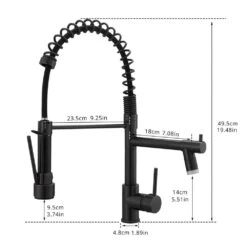 Single Handle Pull Down Sprayer Kitchen Faucet In Black -Tahanbath black tahanbath pull down kitchen faucets z w1932p155918 76 1000