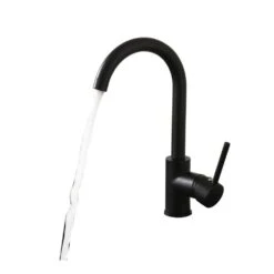 Matte Black Kitchen Faucet Single Handle Stainless Steel, Commercial Single Hole Kitchen Sink Faucet