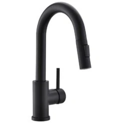 12.8 In. 360° Spout Swivel Black Kitchen Faucets With Pull Down Sprayer, Bathroom Sink Faucets Mini Bar Prep Faucet