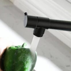 Commercial Kitchen Faucet Pull Down Sprayer Black And Nickel, Single Handle Kitchen Sink Faucet -Tahanbath black tahanbath pull down kitchen faucets z w1932p172303 4f 1000