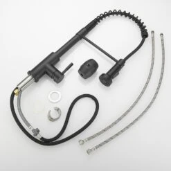 Commercial Black Kitchen Faucet With Pull Out Sprayer, Single Handle Single Lever Kitchen Sink Faucet -Tahanbath black tahanbath pull down kitchen faucets z w1932p172331 4f 1000