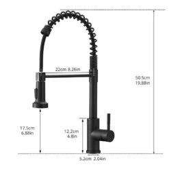 Commercial Black Kitchen Faucet With Pull Out Sprayer, Single Handle Single Lever Kitchen Sink Faucet -Tahanbath black tahanbath pull down kitchen faucets z w1932p172331 c3 1000