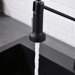 Kitchen Faucet With Pull Out Sprayer Brushed Nickel Stainless Steel Single Handle Kitchen Sink Faucets -Tahanbath black tahanbath pull out kitchen faucets z w1932130231 1f 1000