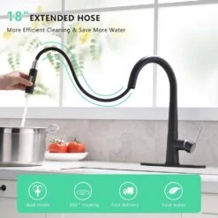 Pull Out Kitchen Faucet Black Kitchen Faucet Single Handle Kitchen Faucet -Tahanbath black tahanbath pull out kitchen faucets z w1932p154737 44 1000
