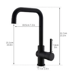 Single Handle Wall Mount Standard Kitchen Faucet In Black -Tahanbath black tahanbath standard kitchen faucets z w1932p171824 4f 1000