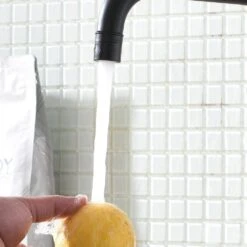 Single Handle Wall Mount Standard Kitchen Faucet In Black -Tahanbath black tahanbath standard kitchen faucets z w1932p171824 76 1000