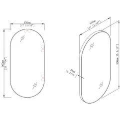 18 In. W X 35 In. H Oval Metal Framed Wall Bathroom Vanity Mirror In Black Framed -Tahanbath black tahanbath vanity mirrors q gg 99967978 fa 1000