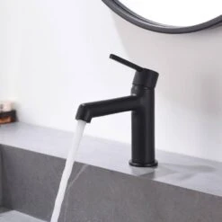 Black Bathroom Faucet, Faucet For Bathroom Sink, Black Single Hole Bathroom Faucet Modern Single Handle Basin Faucet 14 Black Bathroom Faucet, Faucet For Bathroom Sink, Black Single Hole Bathroom Faucet Modern Single Handle Basin Faucet -Tahanbath black tahanbath wall mounted faucets z w1932p156223 76 1000