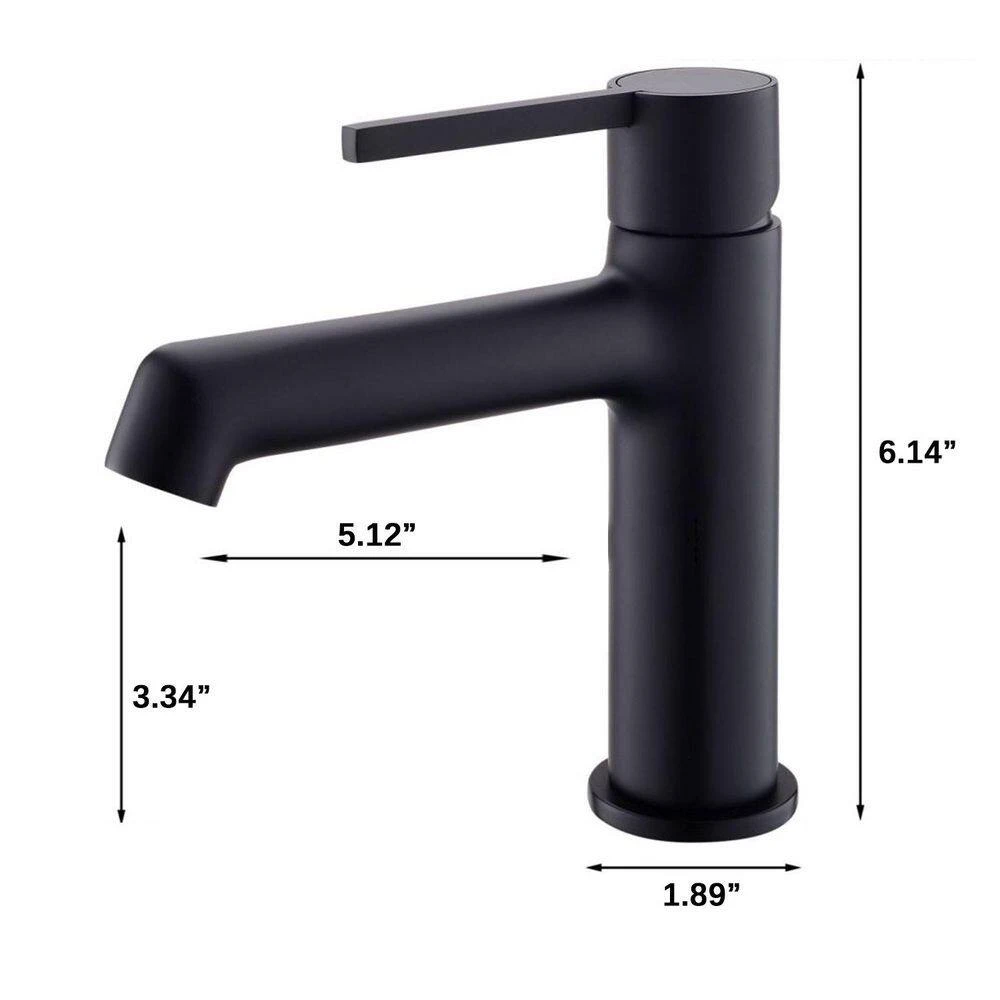 Black Bathroom Faucet, Faucet For Bathroom Sink, Black Single Hole Bathroom Faucet Modern Single Handle Basin Faucet 2 Black Bathroom Faucet, Faucet For Bathroom Sink, Black Single Hole Bathroom Faucet Modern Single Handle Basin Faucet - Image 2