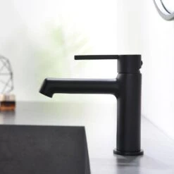 Black Bathroom Faucet, Faucet For Bathroom Sink, Black Single Hole Bathroom Faucet Modern Single Handle Basin Faucet 13 Black Bathroom Faucet, Faucet For Bathroom Sink, Black Single Hole Bathroom Faucet Modern Single Handle Basin Faucet -Tahanbath black tahanbath wall mounted faucets z w1932p156223 fa 1000