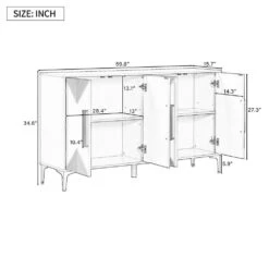 4-Door Cabinet With 2-Tone Triangular Pattern Doors-Versatile Storage For Entryway, Hallwa In Black White 10 4-Door Cabinet With 2-Tone Triangular Pattern Doors-Versatile Storage For Entryway, Hallwa In Black White -Tahanbath black white tahanbath pantry organizers z n711p175837b c3 1000