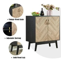 Modern Buffet Cabinet: Ideal For Kitchen, Office, And Living Spaces With Doors And Shelves In Black White -Tahanbath black white tahanbath pantry organizers z w965141567 4f 1000