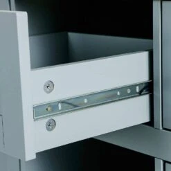 Blue Kitchen Cart With Rubber Wood Drop-Leaf Countertop, 3 Drawers, Cabinet Storage And 5 Wheels -Tahanbath blue tahanbath kitchen carts z wf298028aan 1d 1000