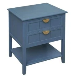 2 Drawer Side Table, American Style, End Table, Suitable For Bedroom, Living Room, Study In Blue 11 2 Drawer Side Table, American Style, End Table, Suitable For Bedroom, Living Room, Study In Blue -Tahanbath blue tahanbath pantry organizers z w688119115 44 1000