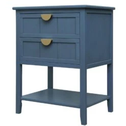 2 Drawer Side Table, American Style, End Table, Suitable For Bedroom, Living Room, Study In Blue 9 2 Drawer Side Table, American Style, End Table, Suitable For Bedroom, Living Room, Study In Blue -Tahanbath blue tahanbath pantry organizers z w688119115 4f 1000