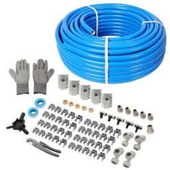 3/4in.x200ft. Air Compressor Piping, High Quality PEX-AL-PEX Tubing Air Hose Kit Air Compressor Accessories, Blue Tubing