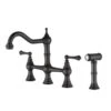 Double Handle Bridge Kitchen Faucet In VBronze