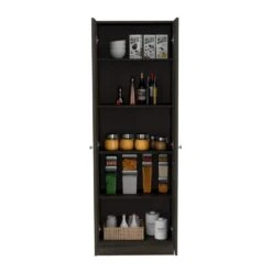 23.60 In. W X 11.80 In. D X 71.10 In. H Brown Particle Board Freestanding Linen Cabinet With 5-Shelves In Espresso -Tahanbath brown tahanbath linen cabinets ct xl 122866 1f 1000