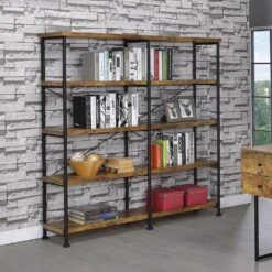 14.25 In. W X 60 In. D X 63 In. H Brown Wood Freestanding Linen Cabinet W/5-Shelves For Storage In Brown -Tahanbath brown tahanbath linen cabinets ct xl p153778 31 1000