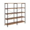 14.25 In. W X 60 In. D X 63 In. H Brown Wood Freestanding Linen Cabinet W/5-Shelves For Storage In Brown
