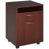 Mobile Storage Cabinet Organizer With Drawer And Cabinet, Printer Stand With Castors, In Brown
